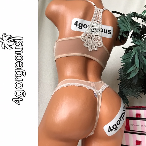 VS 34a,34c/M RACERBACK PUSH UP BRA SET NUDE WHITE - Picture 3 of 3